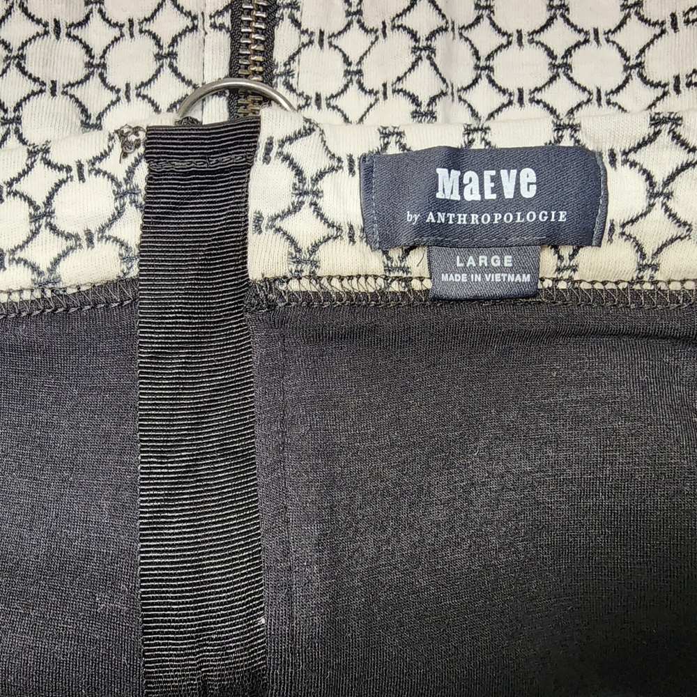 Maeve Anthropologie Ivory White Black Knit Pencil Skirt Women's Size Large - Picture 6 of 9